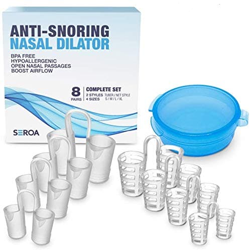 Premium Anti Snoring Devices Nose Vents Nasal Dilator, Stop Snoring solution for comfortable sleeping, Snore Stopper, Ease Breathing and Prevent Snoring Aids – 2 Types, 8 Packs