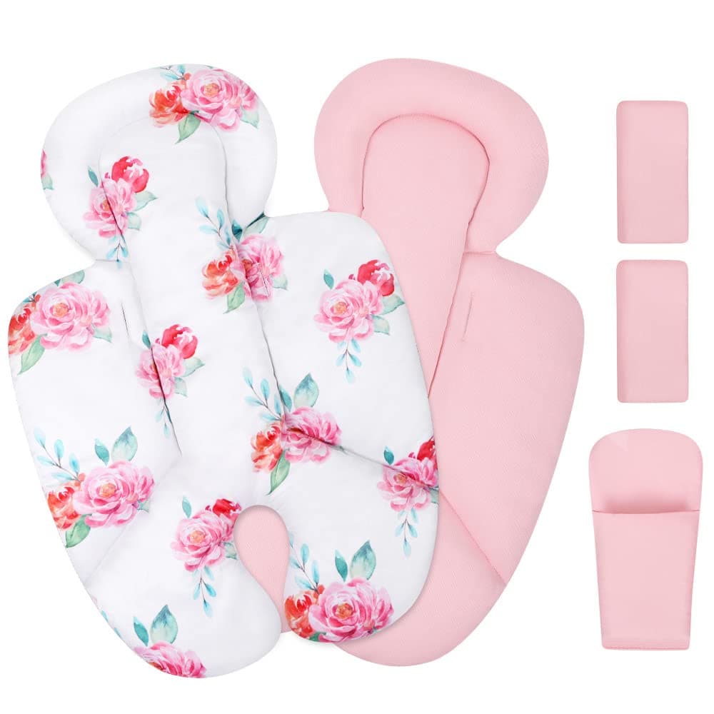 Minne Baby Infant Insert, Compatible with 4Moms RockaRoo and MamaRoo, Includes 3 Strap Pad, Breathable Mesh Fabric, Plush Soft Newborn Insert with Head and Body Support