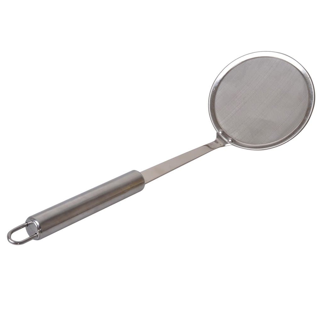 ECALOO Fine Mesh Skimmer Spoon, Strainless Steel Pot Fat Skimmer, Food Strainer for Grease, Gravy and Foam