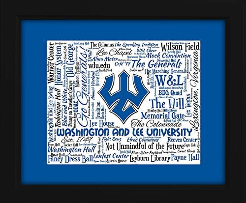 Washington and Lee University 16x20 Art Piece - Beautifully matted and framed behind glass