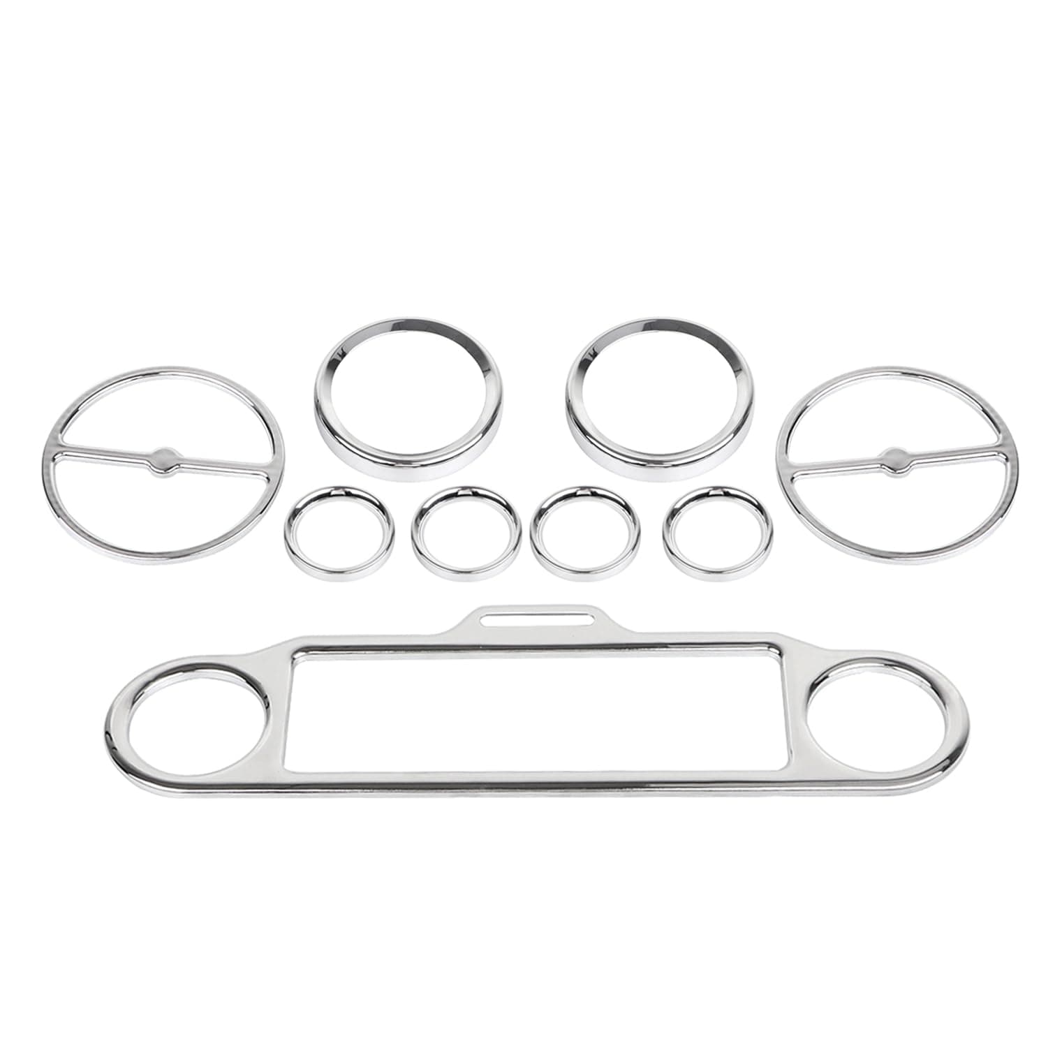 SHMTOOL Chrome Speedometer Bezels Stereo Inner Fairing Trim Kit for Harley Road Electra Street Glide and Trike models 1996-2013