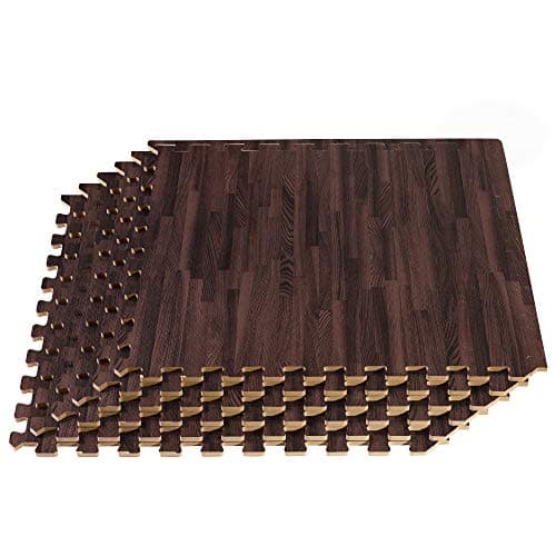 Forest Floor Thick Printed Foam Tiles, Premium Wood Grain Interlocking Foam Floor Mats, Anti-Fatigue Flooring, 3/8" Thick, 144 Square Feet (36 Tiles), Light Cork