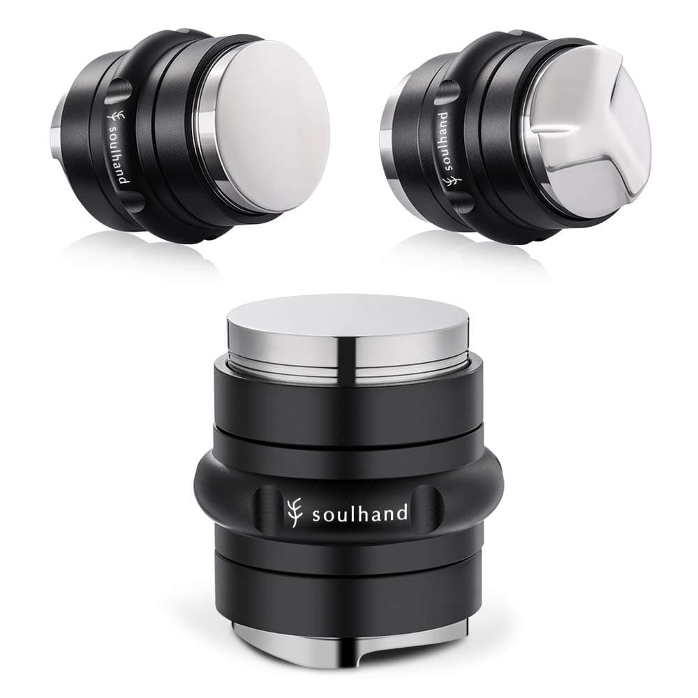 Soulhand Espresso Tamper 2 In 1 Coffee Distributor & Tamper Aluminum Dual Head 58mm Espresso Distributor Leveler Tool with Custom Gift Box for Portafilter Espresso Coffee Grounds