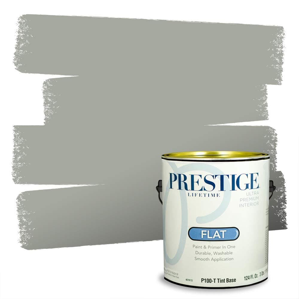 PRESTIGEPaints Interior Paint and Primer In One, 1-Gallon, Flat, Comparable Match of Benjamin Moore* Sabre Gray*