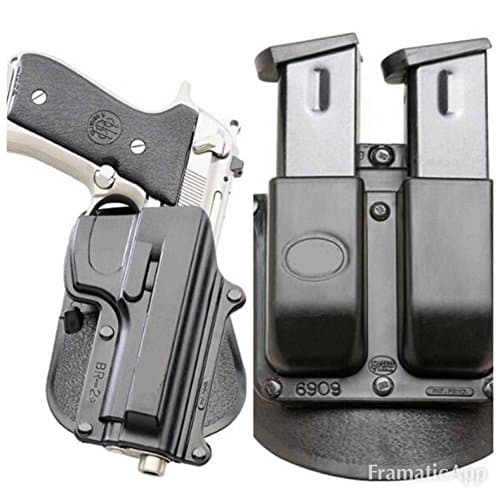 Outlandish Outfitters Beretta Paddle Holster Combo pack for Beretta 92/96 Gun & Magazine Paddle Holsters for Beretta 92fs & Taurus 92/99/Cz 75B .40 hand guns airsoft