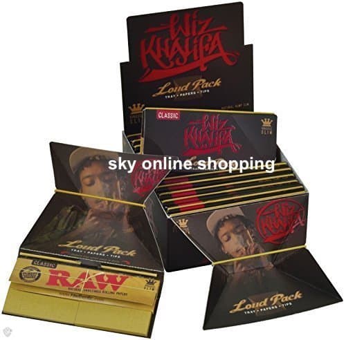 Wiz Khalifa Artesano Style - Loud Pack - King Size Slim RAW Classic Rolling Papers + Tips + Tray 1 size 1.4 (New Product From Raw) (10 booklets)