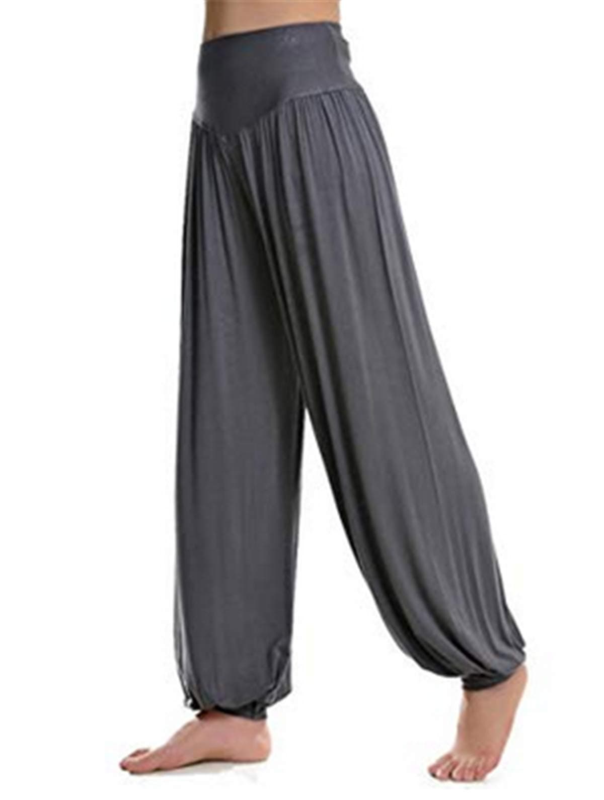 XGUO Soft Yoga Harem Pilates Pants Hippie Bloomer Pant Womens Lounge Leggings Long Baggy Trousers