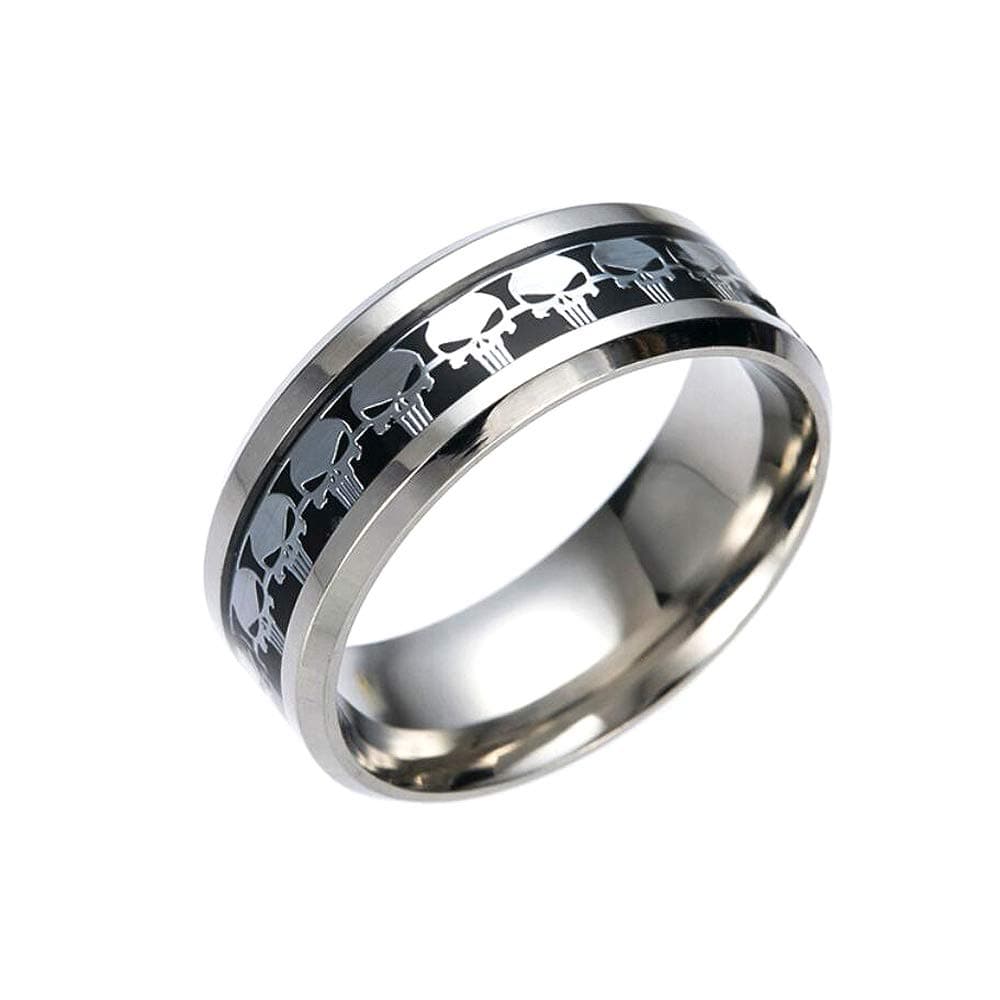 Unisex Punisher Skull Stainless Steel Wedding Band Ring Size7-13