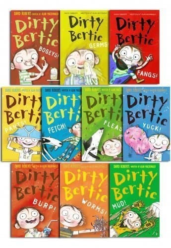 Dirty Bertie - Series 1 - David Roberts 10 Books Collection Set (Fangs, Fetch, Germs, Mud, Bogeys, Yuck, Burp, Pants, Fleas, Worms)