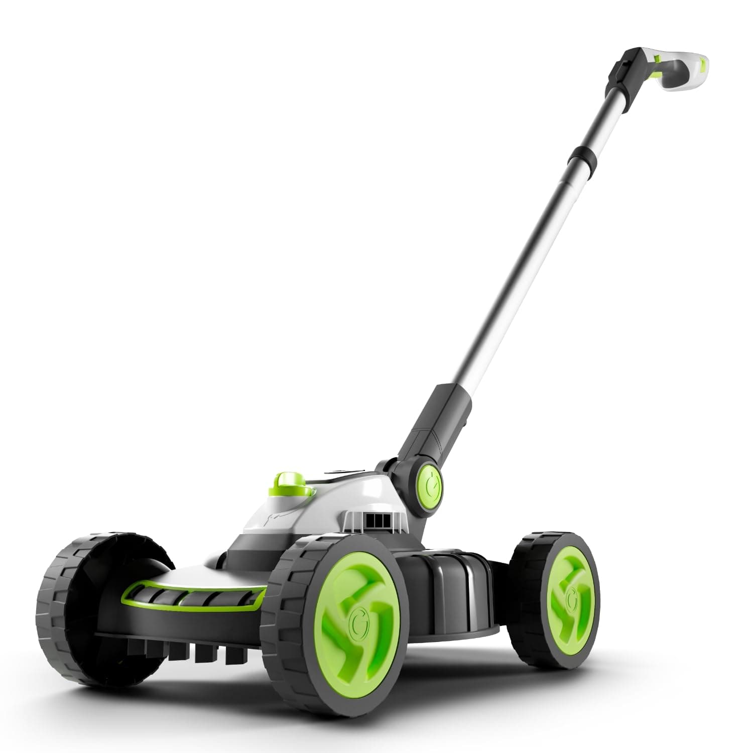 Gtech SLM50 Small Alloy Steel Lawnmower | Cordless Electric Lightweight Grab and Go | 2 Cutting Heights | 5200 RPM 10 Inch Width | 18 V | 30 mins Runtime, Grey/Green/White
