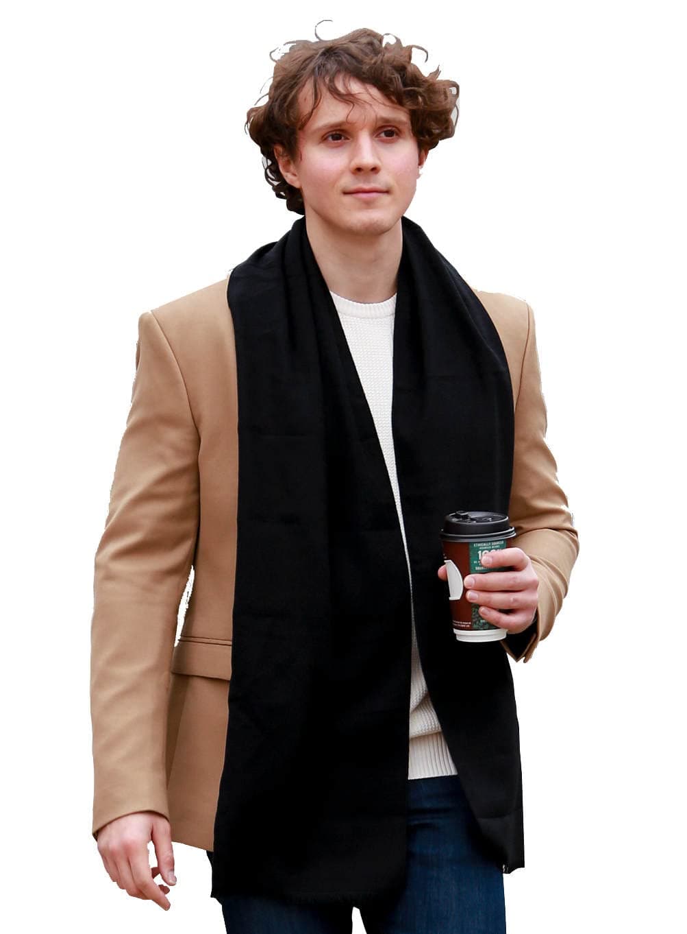 Men Winter Scarf Soft Warm Long Classic Dress Scarves for Men Cold Weather Gift