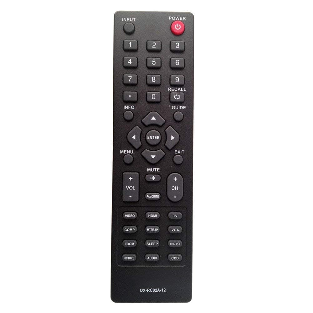 Elekpia DX-RC02A-12 Remote Control Compatible with Dynex DX-32E250A12 DX-24E150A11 DX-19LD150A11 DX-L42-10A DX-L40-10A DX-L32-10A DX-19E220A12 DX-24E310NA15 DX-L26-10A DX-R20TR LCD LED HDTV TV