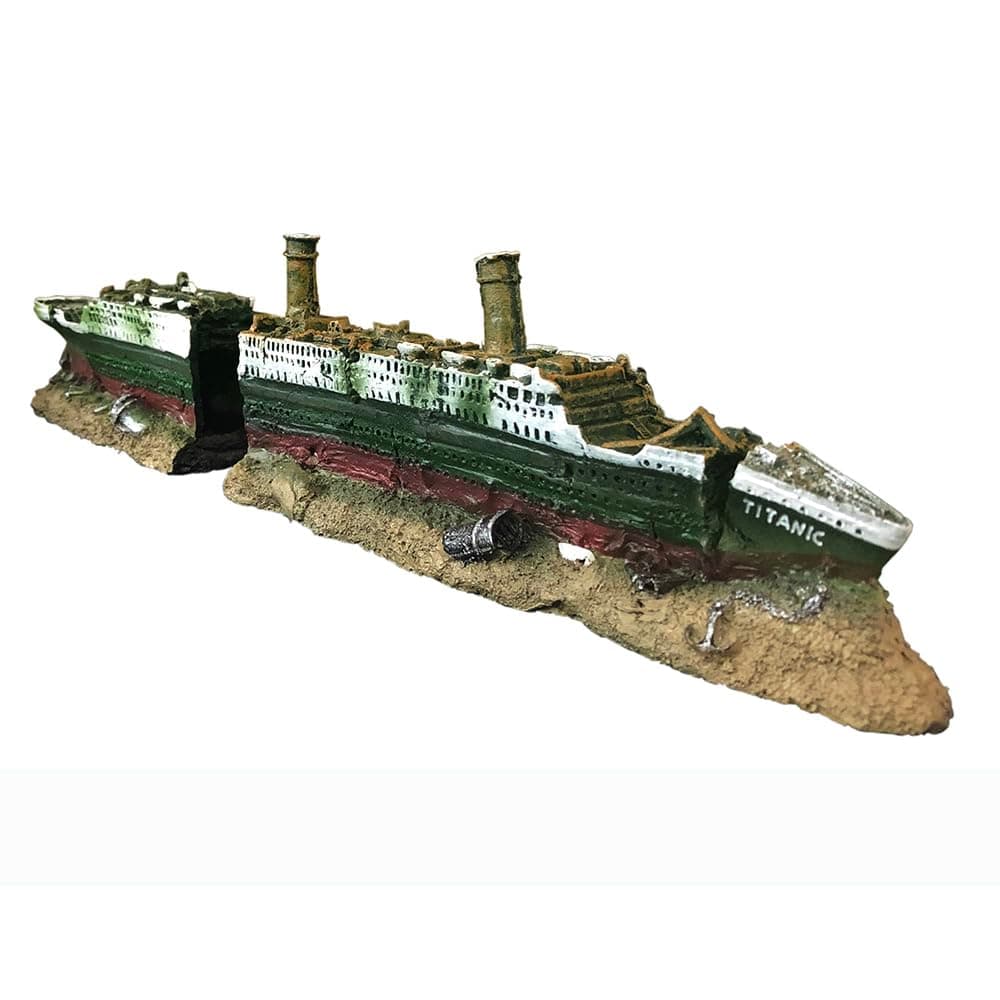 SLOCME Aquarium Titanic Shipwreck Decorations - Resin Material Ship Decorations,Fish Tank Sunken Ship Ornament Aquarium Environment Friendly Decorations
