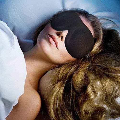 Sleep Mask with Carry Pouch & Earplugs - Contoured Eye Mask for Travel, Migraines & Meditation