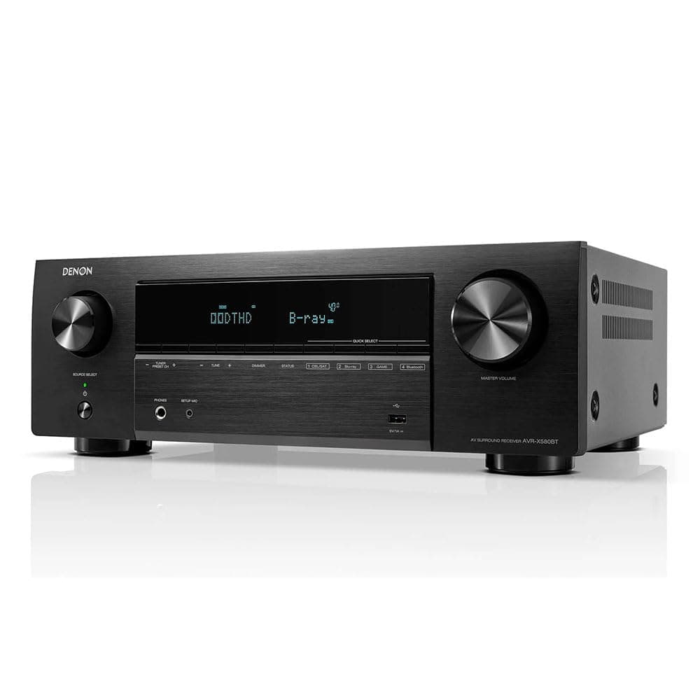 AVR-x580bt, 5.2ch, 5 HDMI inputs, 140w, Dolby and DTX HD 8K Av Receiver (Black)