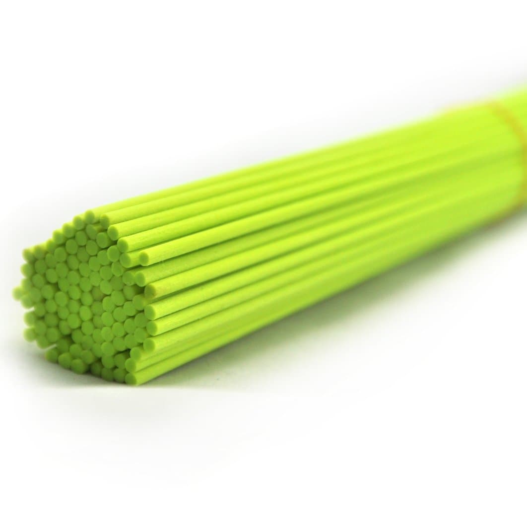 100 Pieces Fiber Reed Diffuser Replacement Refill Sticks (10" x 3mm, Fluorescent Green)
