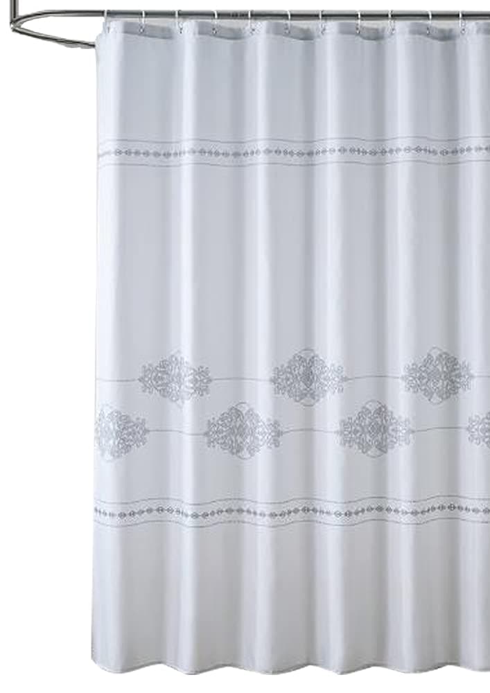 XLXX Rhombus/Shuttle Shower Curtain Sets for Bathroom 70.8 × 70.8 Inch Shower Curtains with 12 Hooks Waterproof Design and Polyester (Shuttle-Grey)
