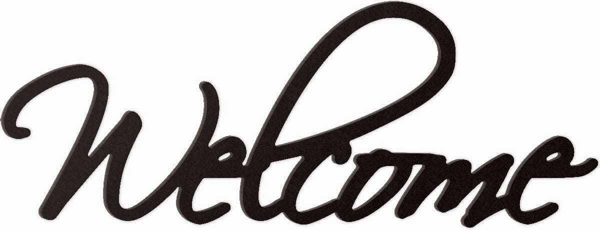 P. Graham Dunn Welcome Script Black 10.25 x 27 Wood Cutout Wall Word