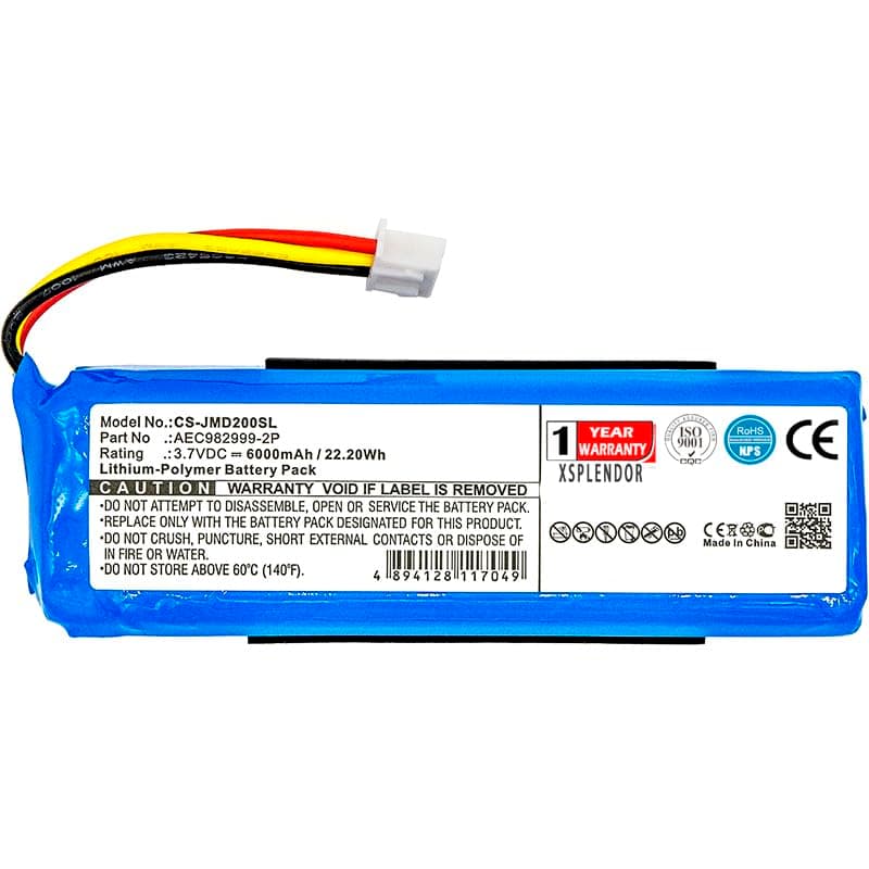 Replacement Battery for JBL Charge Part NO JBL AEC982999-2P