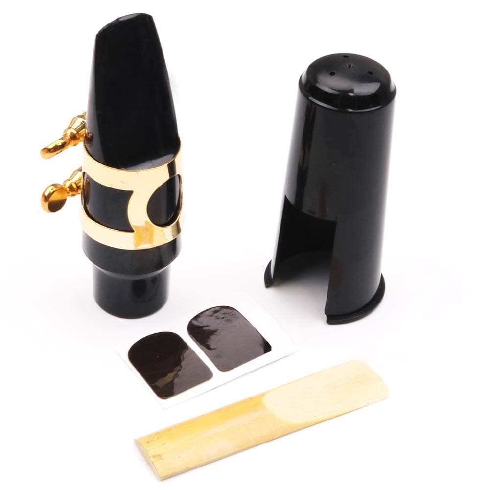 FOVERN1 Alto Sax Saxophone Plastic Mouthpiece with Cap Metal Buckle Reed Kit for Alto Saxophone Saxophone Parts