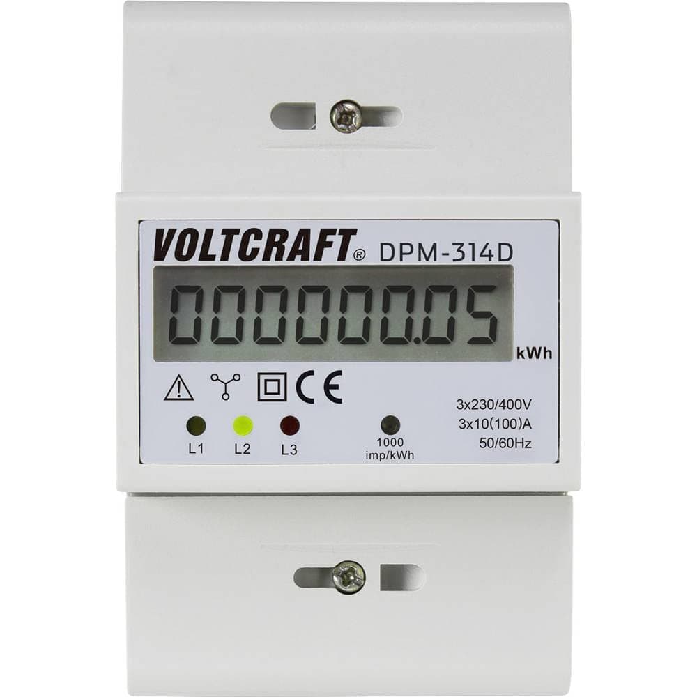 VoltcraftDPM-314D Three-Phase Digital Energy Meter 100 A Mid Compliance: No 1 Piece