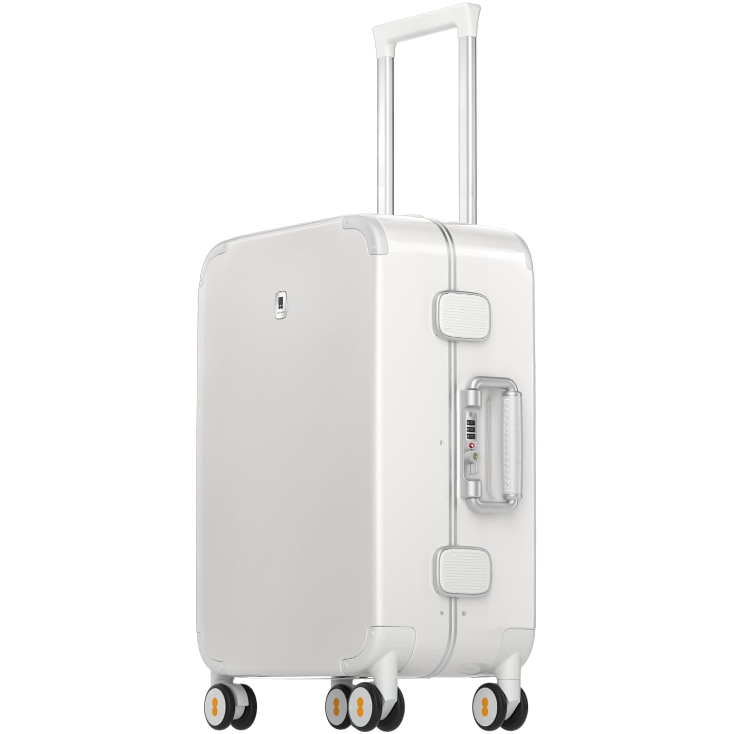 Zipperless Carry On Luggage Airline Approved with Aluminum Frame, Cute Hardshell Suitcase with Spinner Wheels, Metal Rolling Travel Case with Tsa Locks, 20 Inch, Off White