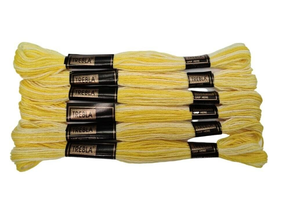 Trebla Pack of 6 Variegated Embroidery Thread/Skeins - 8m - Sunshine - Col. 11