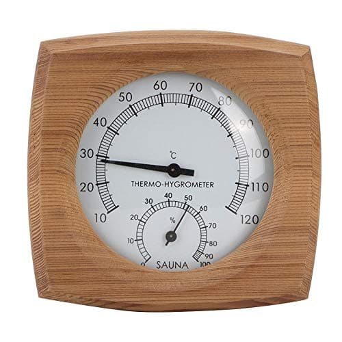 TOPINCN 2-In-1 Wood Hygrometer Thermometer Hygrometer Steam Room Sauna Room Fahrenheit Accessories