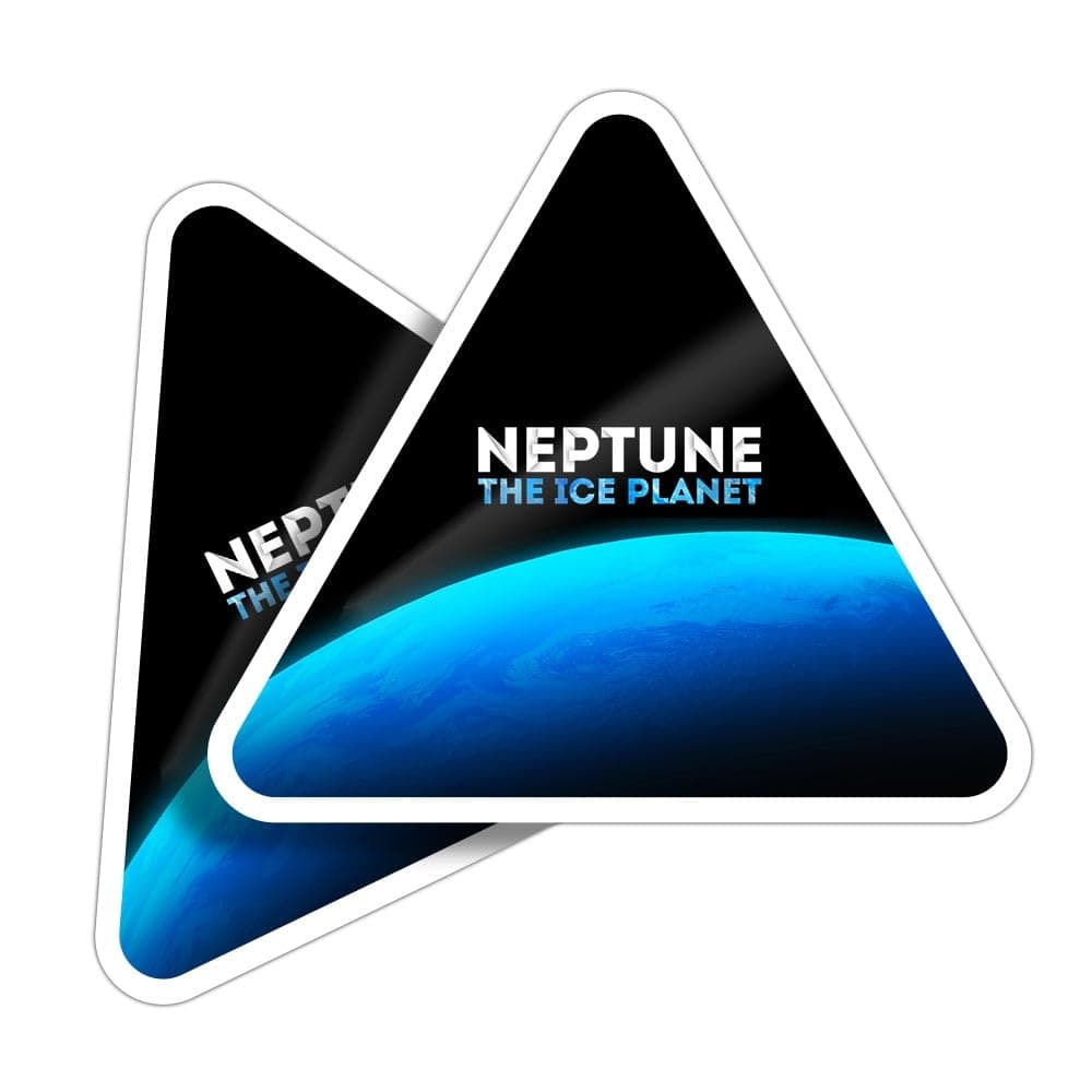 2 x Vinyl Stickers 7.5 cm - Triangle Shape Neptune The Ice Planet Solar System Art Print Decal Laptop Tablet Luggage Car Wall Fridge Door Sticker #63214