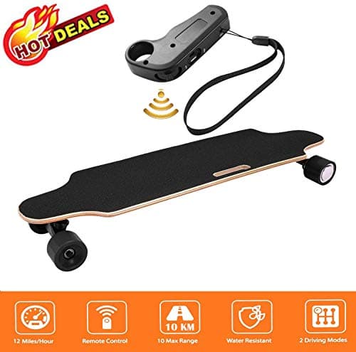 Aceshin 35.4" Electric Skateboard with Remote Control for Adults Teens Youths 250W Dual Motor 20KM/H Top Speed 10 KM Range Longboard 7 Layers Maple Waterproof IP54 E-Skateboard