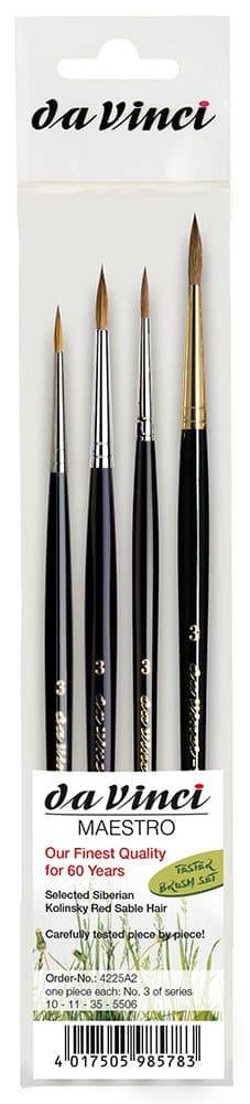 da Vinci Brushes4225 Watercolor Brushes, Size 3 (Series 10,11,35,5506)