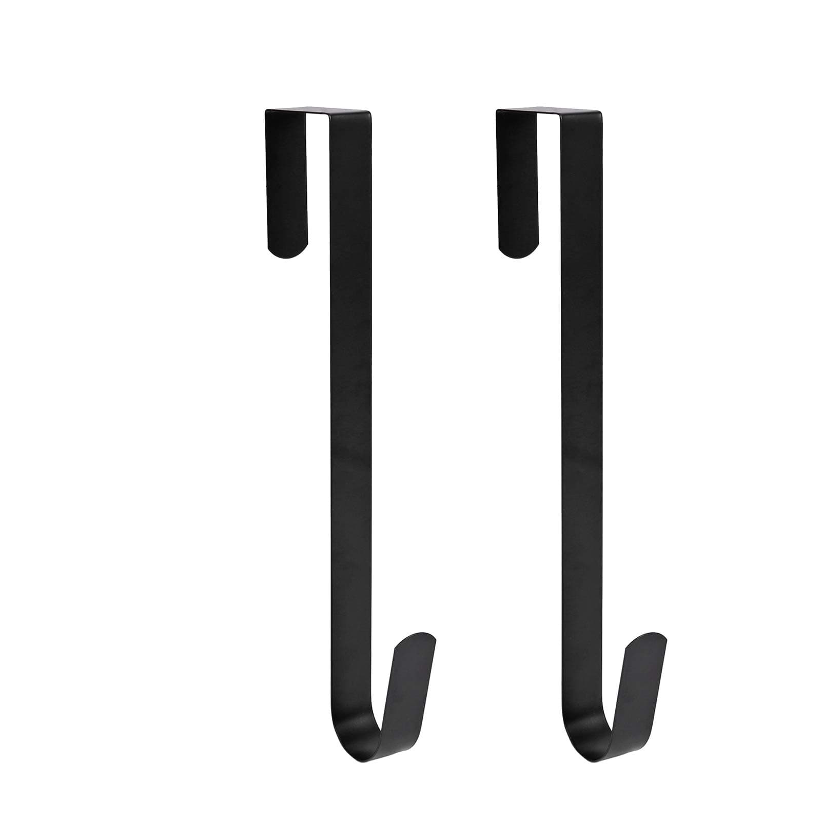 Sattiyrch 12" Wreath Hanger for Front Door,Steel Over The Door Hanger Hook,Wreath Door Hanger (Black,2)