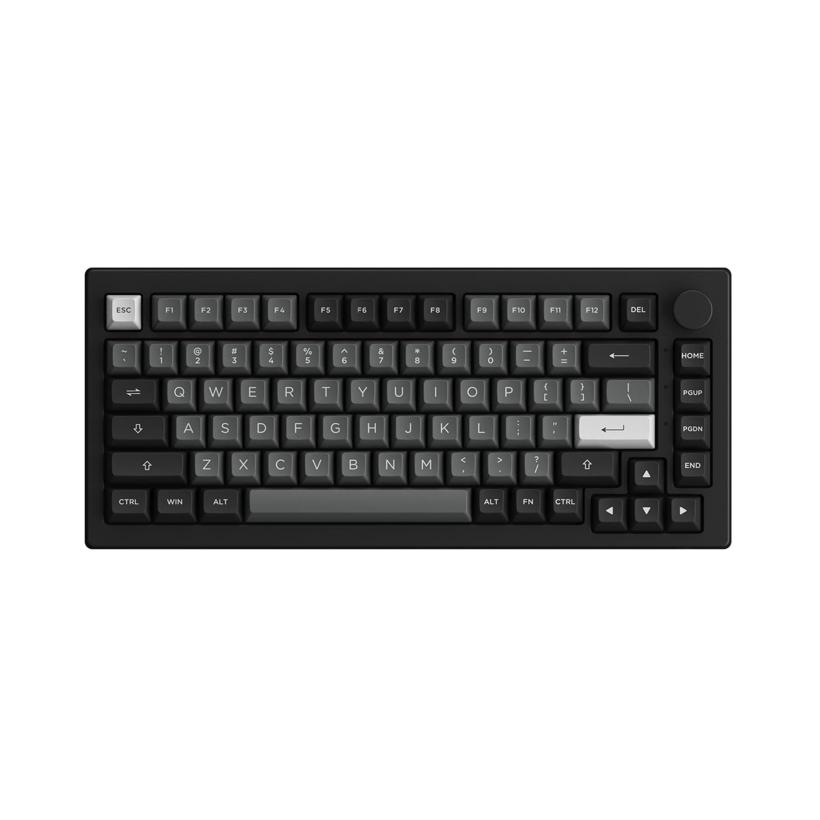 5075B Plus Mechanical Keyboard 75% Percent RGB Hot-swappable Creamy Keyboard with Knob, Black & Silver Theme with PBT Double Shot ASA Profile Keycaps V3 Creamy Yellow Pro Switch