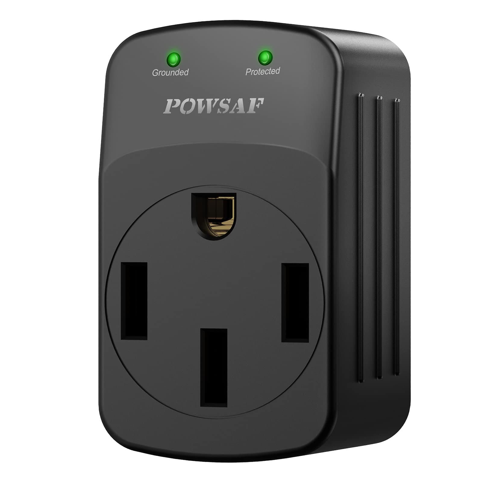 POWSAF rv Surge Protector, RV Electrical Adapter 3 Prong 15 amp Male to 50 amp Female RV Camper Generator Plug Outdoor Electrical Power Converter