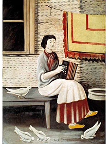 Sona Gorashvili playing accordion by Niko Pirosmani