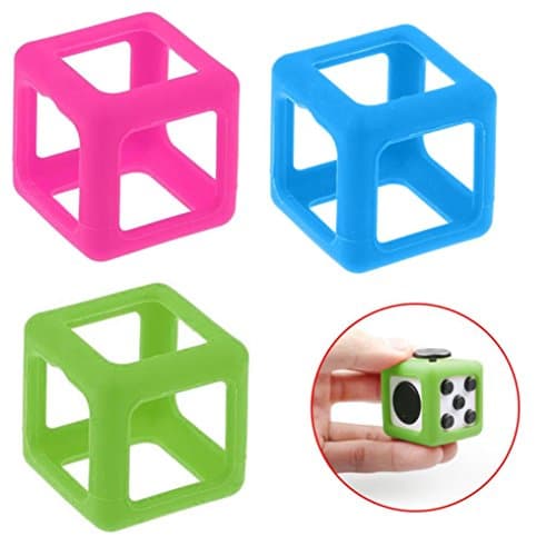 WensLTD for Fidget Cube Stress/Anxiety Relief in Kids and Adults Protective Prism Cases (Hot red)