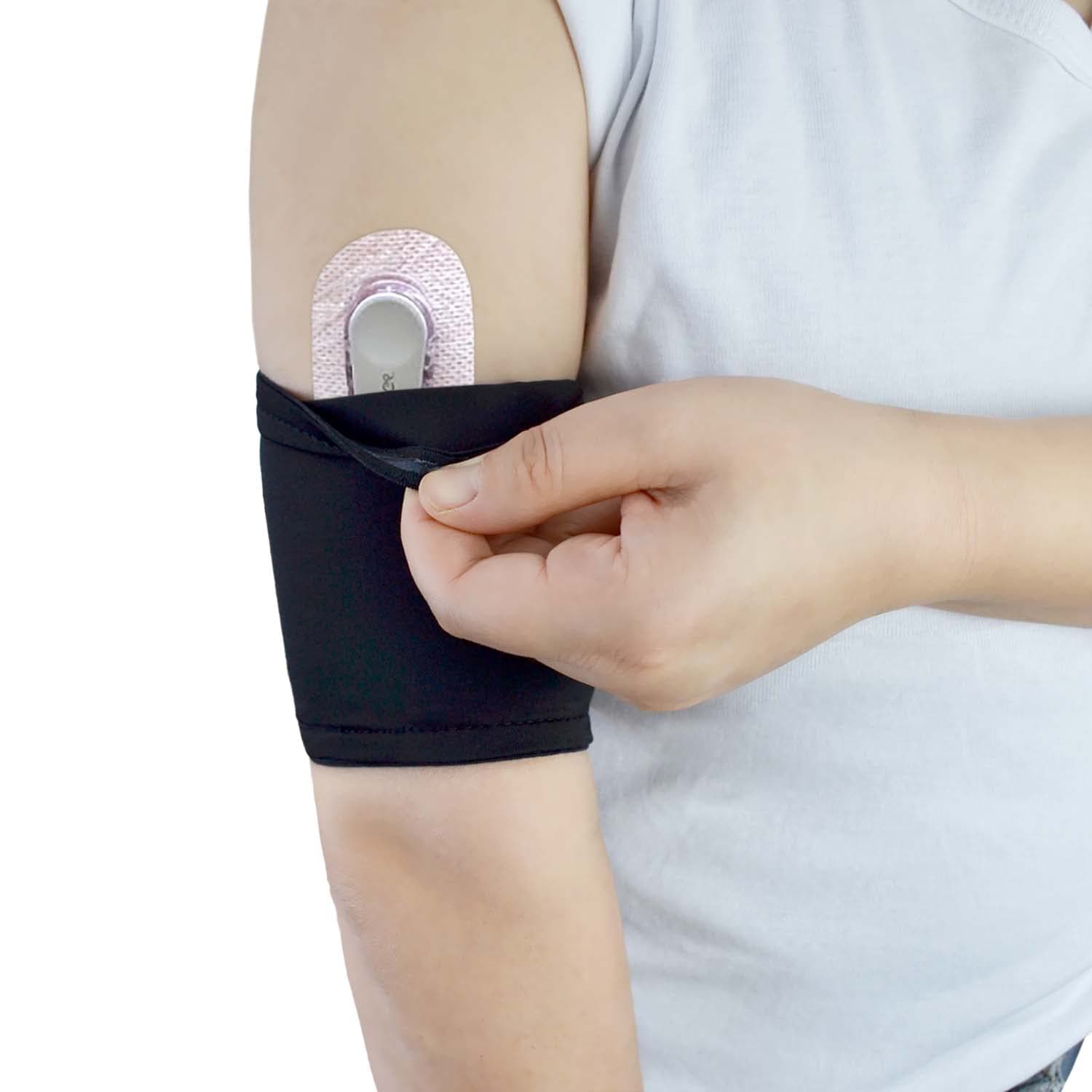 Diabetic Sensor Armband Diabetes Sensor Cover Protects Insulin Pod During Sports and Swimming Washable and Reusable (M)
