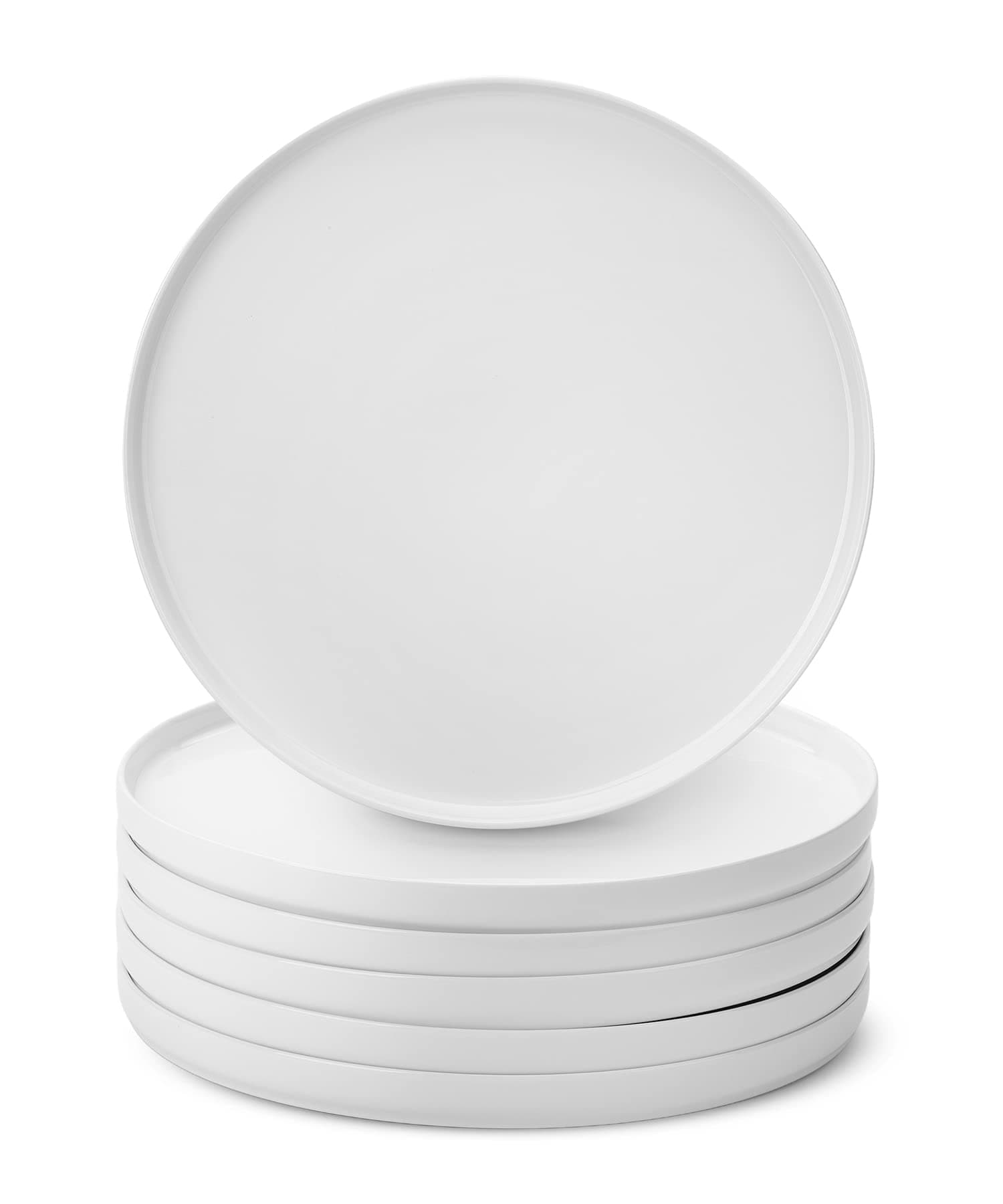 Brew To A Tea - White Porcelain Dessert Plates, Set of 6, 8.2 inch, Small Plates for Appetizers, Lightweight, Durable, Dishwasher Safe