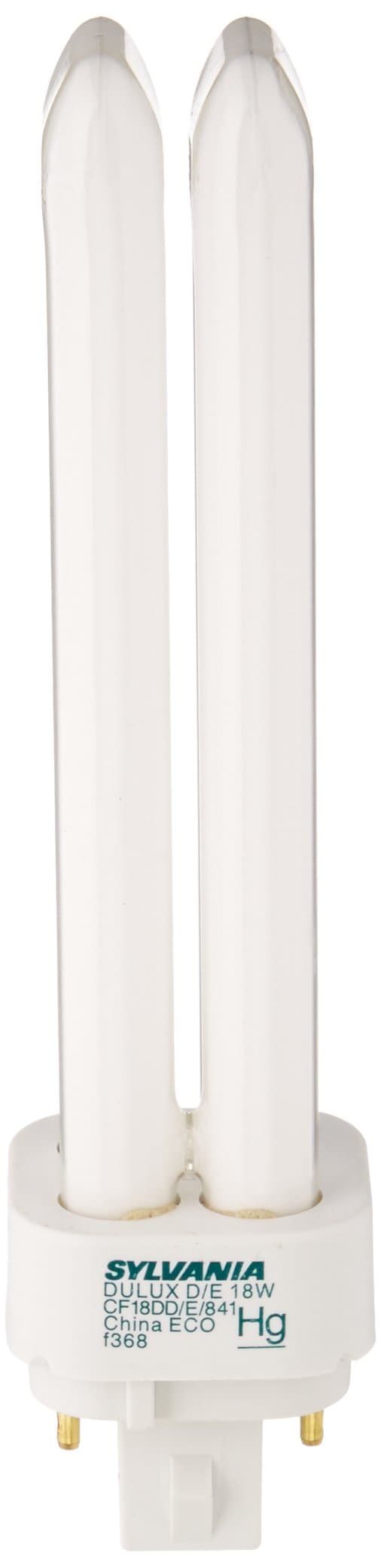 Sylvania 20668 Compact Fluorescent 4 Pin Double Tube 4100K, 18-watt