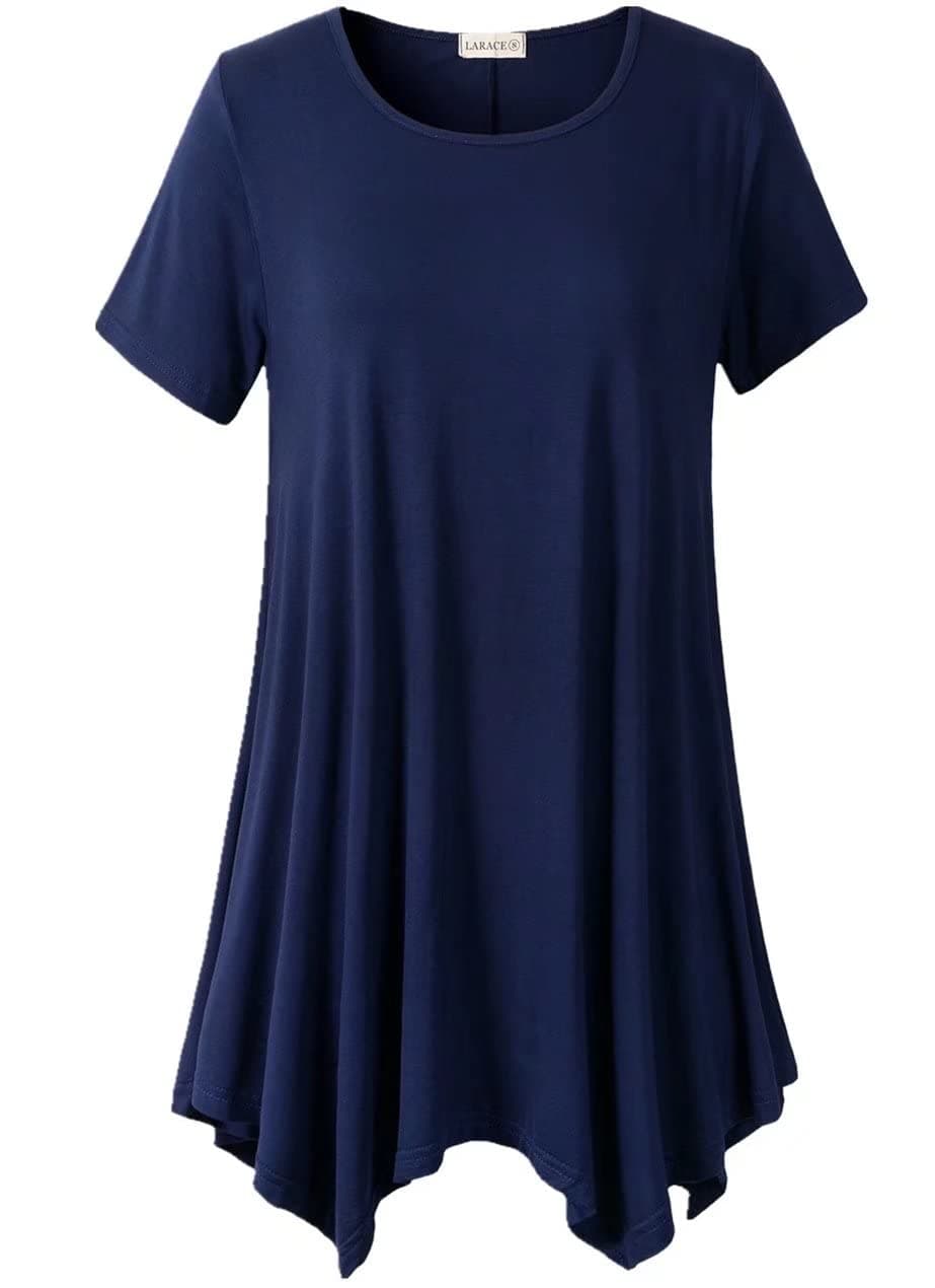 Short Sleeve Shirts for Womens Plus Size Tops Casual Summer Clothes Asymmetrical Tunic Blouses