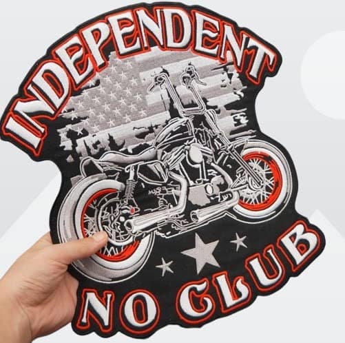 29 by 27 cm Large Biker Patch-Independent No Club-Vest Patches for Men-Punk Rock Patches-Back Patch-Gift for Rider Biker-Thanksgiving Christmas Gift (9 .95)