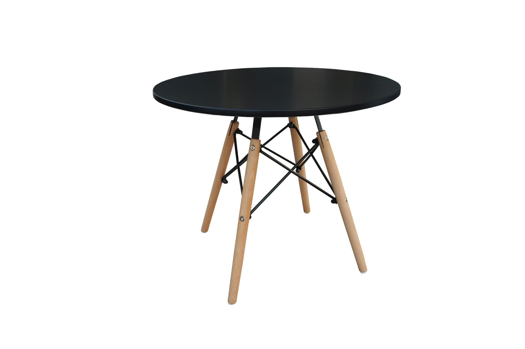 Mahmayi Modern Coffee Table Round Shape Coffee Table For Living Room, Bedroom And Balcony, Easy Assembly, Black, Tj Hyb01 60Dia_Black, Tj