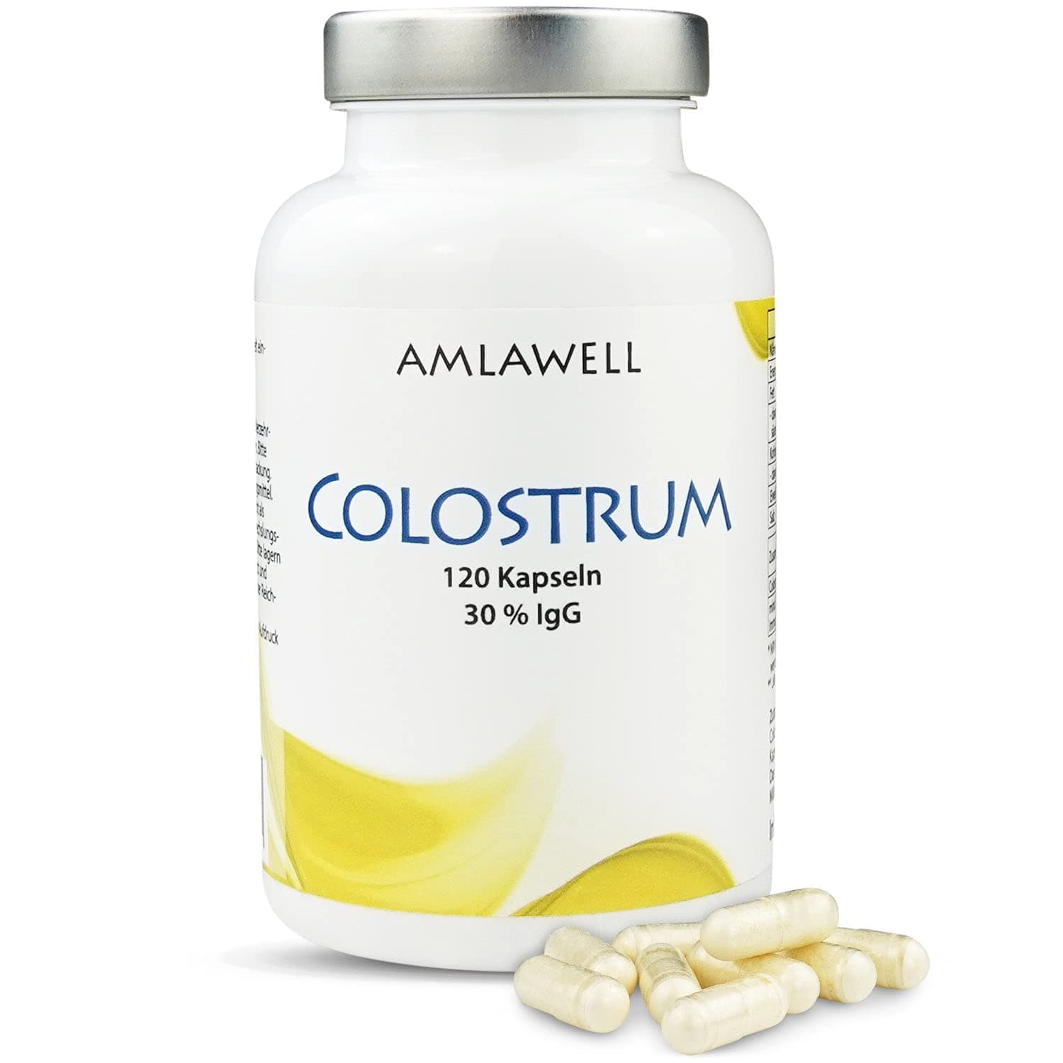 Amlawell Colostrum / 120 Capsules / 500mg Colostrum Powder / 30% IgG