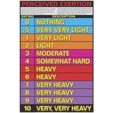 CS02-B Perceived Exertion Laminated Fitness Poster