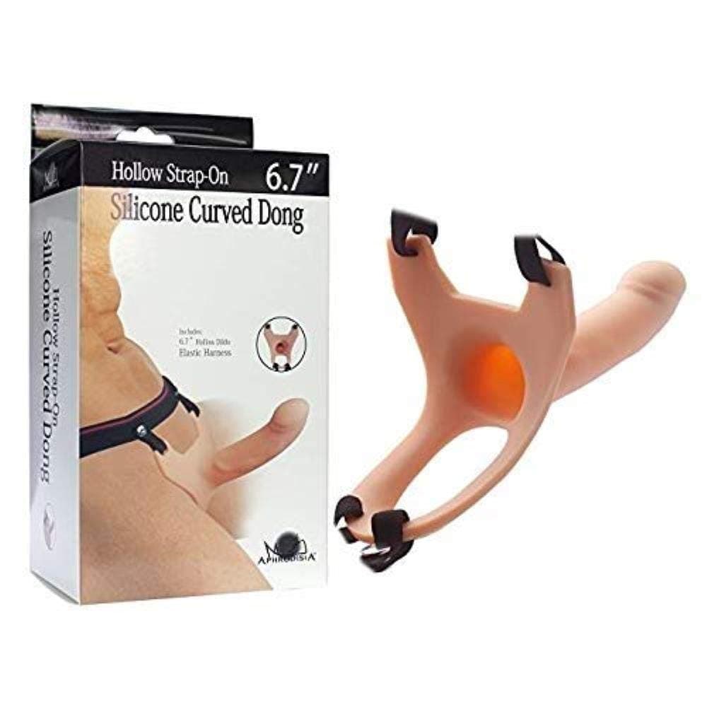 Aomoo Hollow Strapon Large for Men 7 Inch Silicone Soft with 2 Sizes,S (14.5cm)