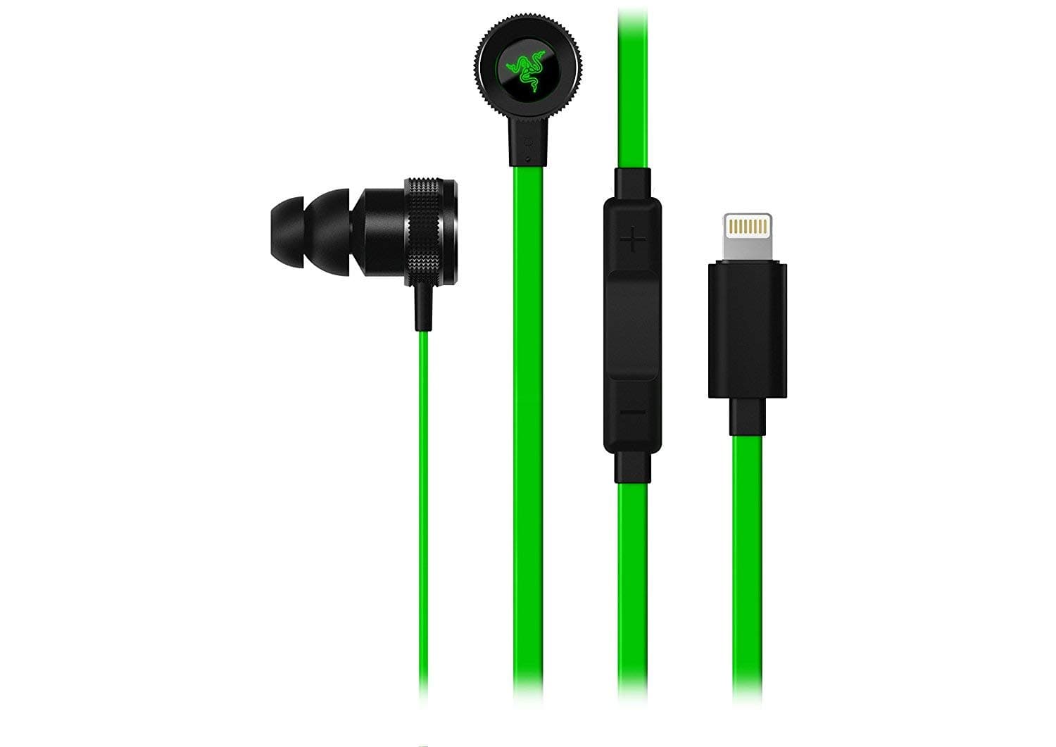 RAZER HAMMERHEAD FOR IOS: 10 mm Dynamic Drivers - Durable Aluminum Chassis and Flat-Style Cable - In-Line Controls