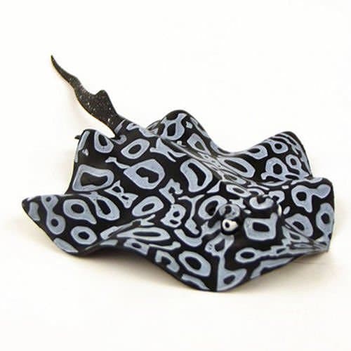 New Black Stingray Aquarium Fish Tank Landscape Decoration Glow Simulation Animal Plants Ornament no.14