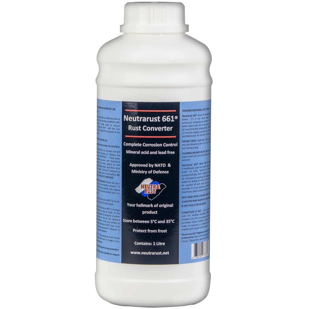 Rust Converter The Original Water based & Non-Hazardous. MOD & NATO Approved (1 Litre) 10-12 square metres coverage