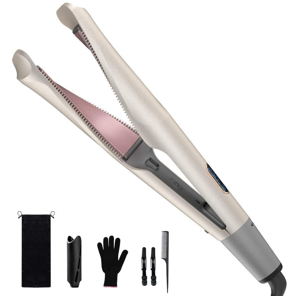 Hair Straighteners, Ceramic Flat Iron and LCD Digital Display, Instant Heat with Adjustable Temperature Straightener Iron