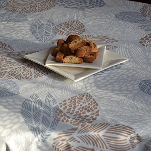 Fleur de Soleil Coated Cotton Tablecloth 160 x 180 cm Turquoise Hydrangea